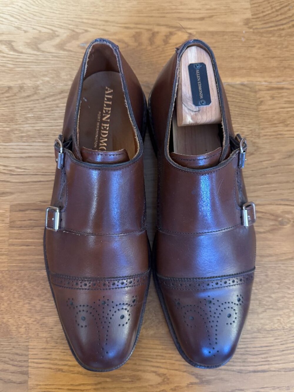 Allen Edmonds St. John's Double Monk Strap Dress Shoe size 8.5